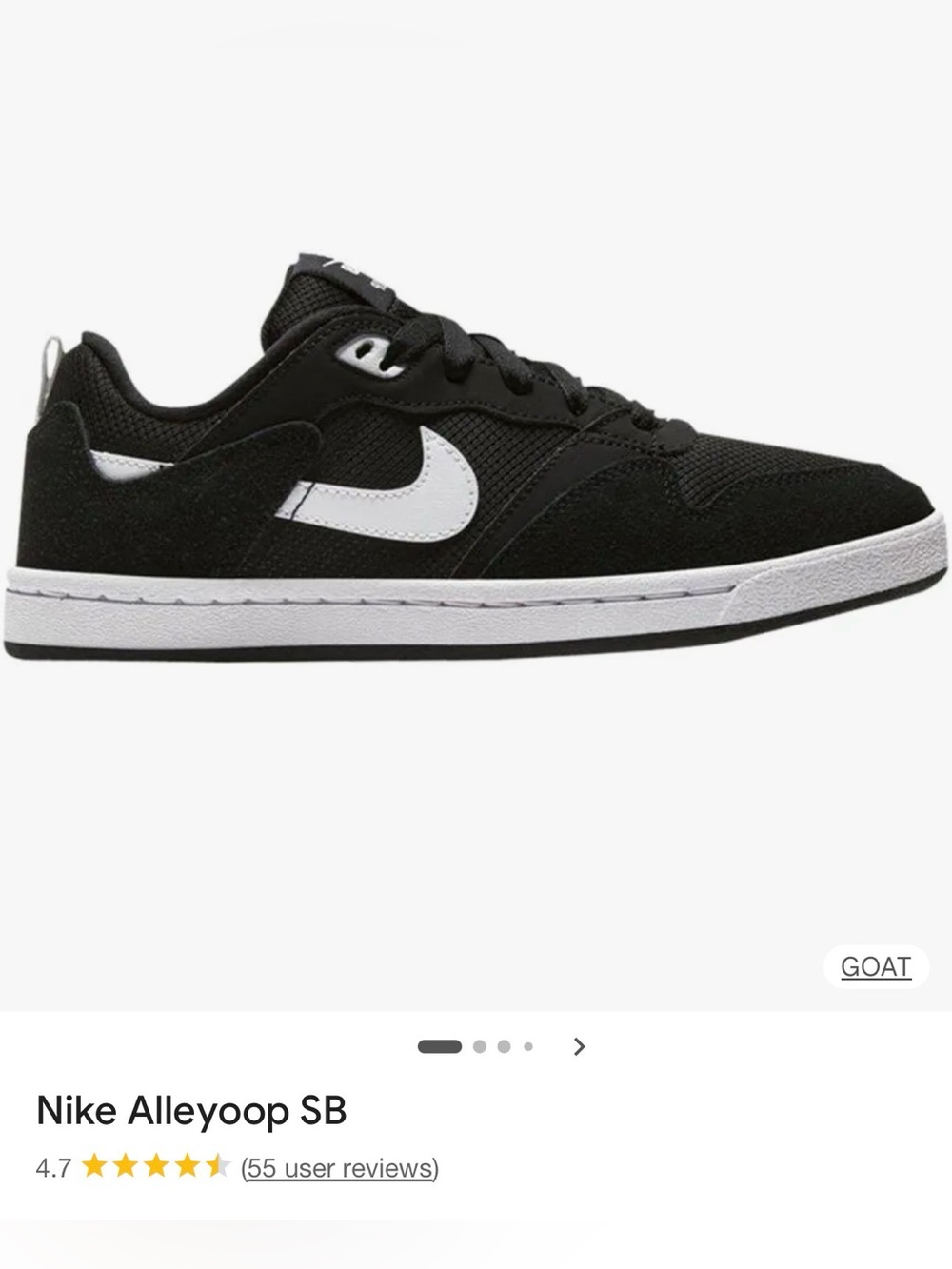 Nike Alleyoop SB Black with White Swoosh